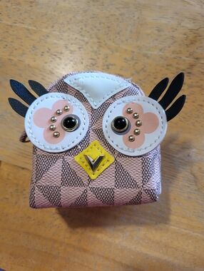 Pink Owl Coin Purse with Studded Eyes